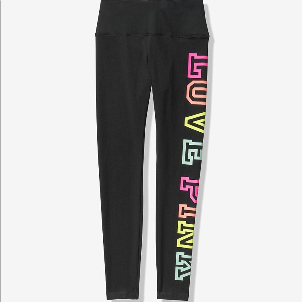 โ๏ธLAST๐VS PINK BLACK PASTEL RAINBOW LOGO LEGGINGS - Picture 3 of 7
